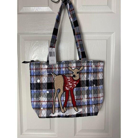 Vera Bradley Handbags - VERA BRADLEY Small Vera Tote - Merry Mischief Snowy Day